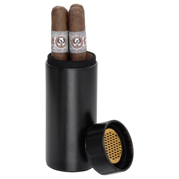 Leather Humidor Tube Black