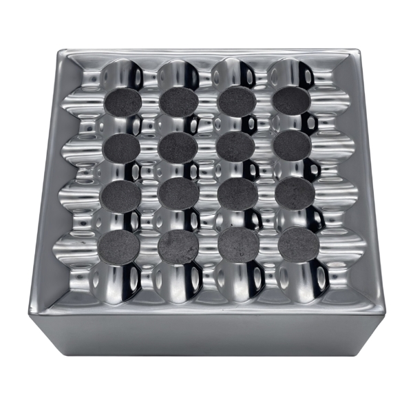Polished Metal Grid Cigar Ashtray