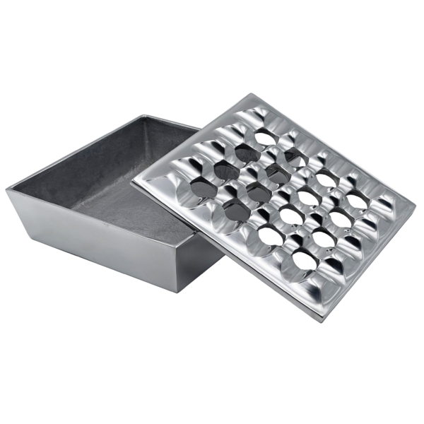 Polished Metal Grid Cigar Ashtray