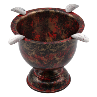 Tall Ashtray Antique Gold Black