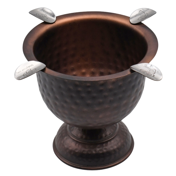Tall Ashtray Hammered Copper