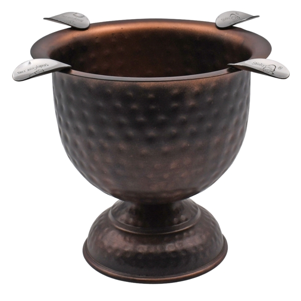 Tall Ashtray Hammered Copper
