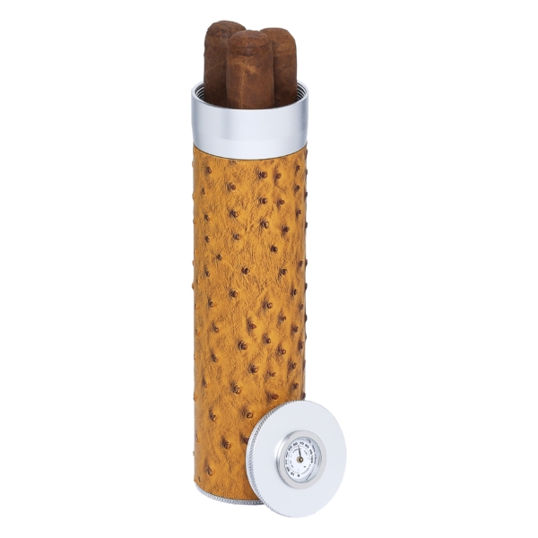 Ostrich Cigar Tube with Hygrometer