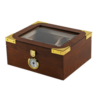 Capri Elegant Glass Top Oak With Walnut