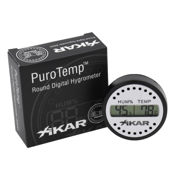 Xikar Round Digital Hygrometer Black & Silver