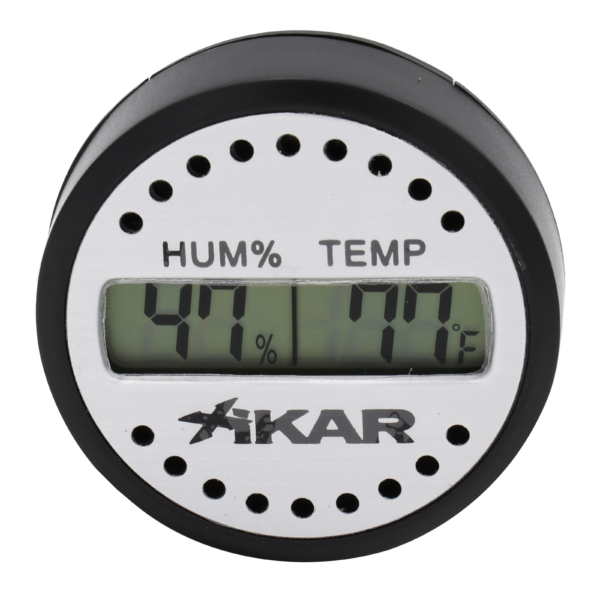Xikar Round Digital Hygrometer Black & Silver