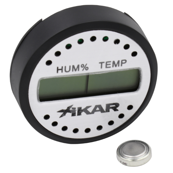 Xikar Round Digital Hygrometer Black & Silver